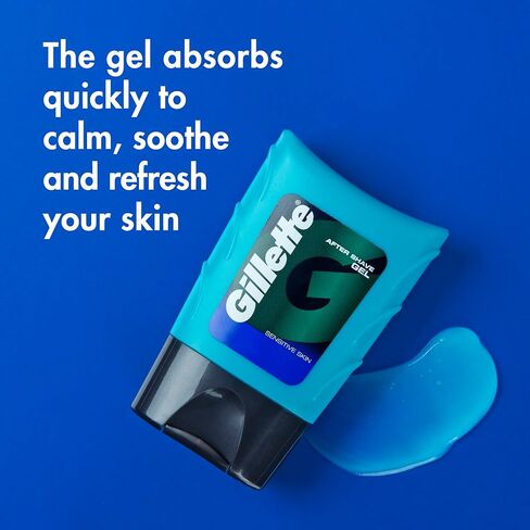 Gillette After Shave Gel, Sensitive Skin, 2.5 Oz (Pack of 6) in Saudi Arabia