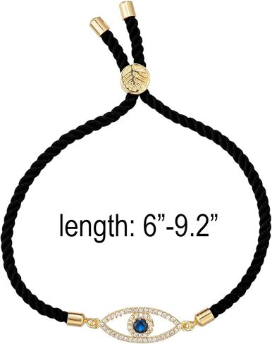 Handmade Evil Eye Bracelet for Women Men Boys Girls Red Black String Braided Adjustable Rope Zircon Evil Eye Charm Bracelets in Saudi Arabia