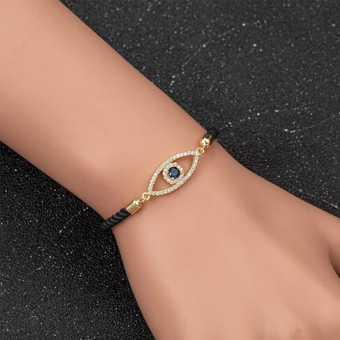 Handmade Evil Eye Bracelet for Women Men Boys Girls Red Black String Braided Adjustable Rope Zircon Evil Eye Charm Bracelets in Saudi Arabia