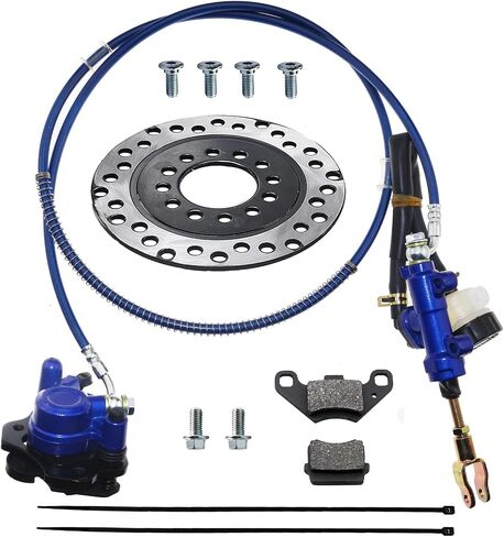 Pro Bat Bat Hydraulic Assembly Assembly Cliper Master Cylinder Kit + Disc -Brake Rotor + Brake Pad for GO Kart Golf Cart ATV Buggy Coolster Taotao 50cc 150cc 200cc 250cc (Black) in Kuwait