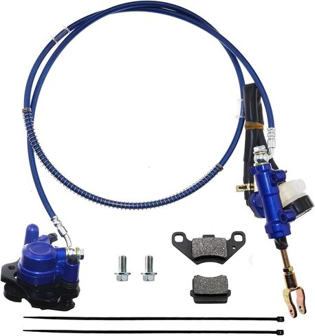 Pro Bat Bat Hydraulic Assembly Assembly Cliper Master Cylinder Kit + Disc -Brake Rotor + Brake Pad for GO Kart Golf Cart ATV Buggy Coolster Taotao 50cc 150cc 200cc 250cc (Black) in Kuwait