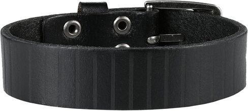 Stunning Adjustable Dark Brown Cuff Leather Bracelet for Men (Metal Buckle Clasp) in Saudi Arabia