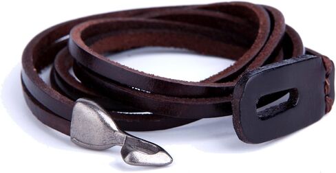 Stunning Adjustable Dark Brown Cuff Leather Bracelet for Men (Metal Buckle Clasp) in Saudi Arabia