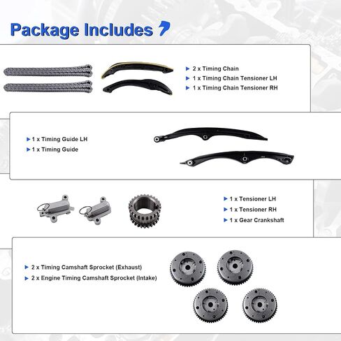 Timing Chain Kit with Water Pump Oil Pump for 2011-2017 Ford F-150 Edge Explorer Expedition Mustang, Fits 3.5L V6 DOHC Engine, and for 2016 Ford Police 3.7L, for 2015-2017 Lincoln Navigator 3.5L in Kuwait