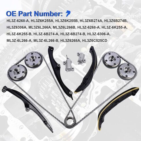 Timing Chain Kit with Water Pump Oil Pump for 2011-2017 Ford F-150 Edge Explorer Expedition Mustang, Fits 3.5L V6 DOHC Engine, and for 2016 Ford Police 3.7L, for 2015-2017 Lincoln Navigator 3.5L in Kuwait