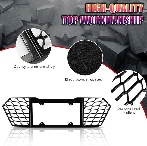 Aluminum Rear License Plate Frame, License Frame Grill Vent Insert, License Plate Cover Trim Base Exterior Accessories for Corvette C8 Stingray C8.R Z51 2020-2023 in Saudi Arabia