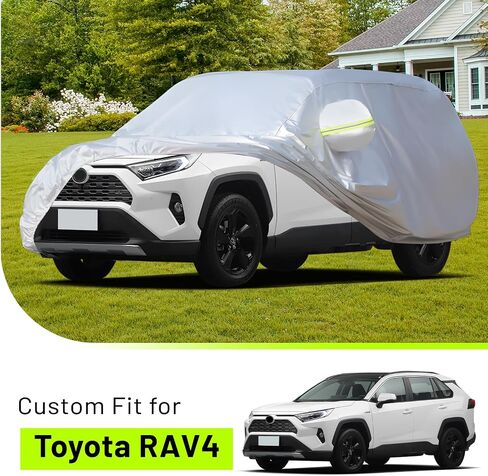 Favoto SUV Car Cover Waterproof - Compatible with Toyota RAV4 (2006-2024) All Weather Heavy Duty Vehicle Car Cover Outdoor Dust Rain Sun Snow Protection in Kuwait