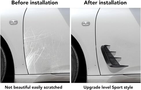 1 Pair Side Vent Trim Universal Left Right Marker Side Air Vent Cover Decorative Stickers for 1 Series E90 Body Side Air Wing Vent Trim Car Mudguard Side Wing Trim (Glossy Black) in Saudi Arabia