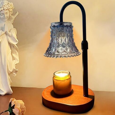 Candle Warmer Lamp with Timer，Adjustable Height Electric Candle Lamp Warmer，Dimmable Wax Melt Warmer with 3 Bulbs for Jar Candles，Mom Christmas Birthday Gifts for Women New Home Office Decor (Walnut) in Saudi Arabia