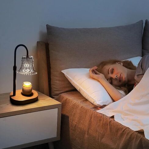 Candle Warmer Lamp with Timer，Adjustable Height Electric Candle Lamp Warmer，Dimmable Wax Melt Warmer with 3 Bulbs for Jar Candles，Mom Christmas Birthday Gifts for Women New Home Office Decor (Walnut) in Saudi Arabia