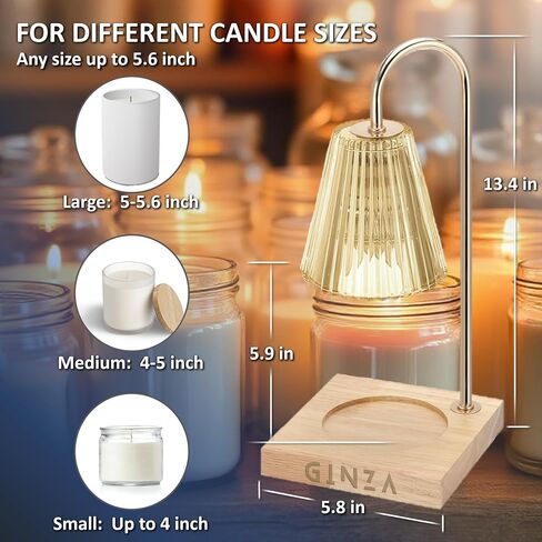Ginza Candle Warmer Lamp with Timer, Living Room Decor | Gifts for Easter Mom Women Friend Sister | Birthday Gifts for mom | Candle Wax Warmer with 2 Bulbs Home Decoration Amber in Saudi Arabia