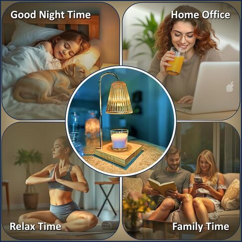 Ginza Candle Warmer Lamp with Timer, Living Room Decor | Gifts for Easter Mom Women Friend Sister | Birthday Gifts for mom | Candle Wax Warmer with 2 Bulbs Home Decoration Amber in Saudi Arabia
