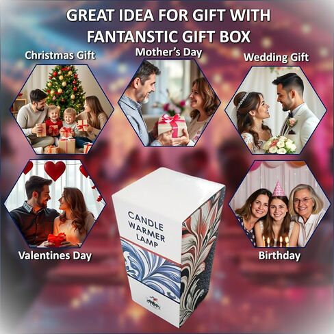 Ginza Candle Warmer Lamp with Timer, Living Room Decor | Gifts for Easter Mom Women Friend Sister | Birthday Gifts for mom | Candle Wax Warmer with 2 Bulbs Home Decoration Amber in Saudi Arabia