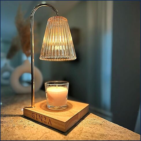 Ginza Candle Warmer Lamp with Timer, Living Room Decor | Gifts for Easter Mom Women Friend Sister | Birthday Gifts for mom | Candle Wax Warmer with 2 Bulbs Home Decoration Amber in Saudi Arabia