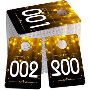 WHATSIGN Number Tags for Live Sale 1.7" x 2.5" Live Numbers Normal and Mirror Image Reusable Hanger Tags for Live Coat Room 100 Consecutive Numbers 001-100