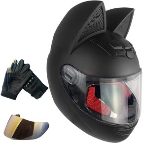 Cat Ear Offroad Helmets,Men and Women Full Face Motorcycle Helmet,for Dirt Bike, Four-Wheeled ATV