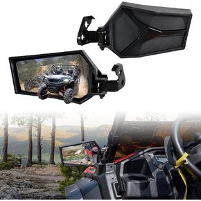 SAUTVS Side Mirrors for Honda Pioneer 1000 2016-2024, Adjustable Rearview Mirrors Folding Clear Rear View Side Mirrors for Honda Pioneer 1000 2016-2024 Accessories, 2PCS, Replace OEM# 0SV05-HL4-202