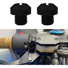 2Pcs M10x1.25 Motorcycle Mirror Hole Plugs Screw, Cool Alloy Screws for Decorating Motorcycle Rear View Mirror Hole, Universal Motorcycle Accessories Fit for Most Motorcycle Scooter ATV (Black)