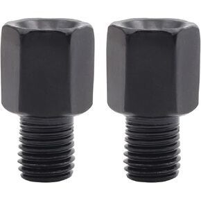 Motorcycle Mirror Adapter 8mm M8 LH to M8 RH Converts Thread Adapter, Rearview Mirror Extenders Galvanized Steel Motorbike Mirror Riser Mirror Extender Screws Bolts 2Pcs Black