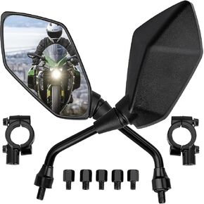 مرايا الدراجة الترابية متوافقة مع الدراجات النارية ATV Dirt Bike Quad Street Bike Cruiser Chopper Jet Ski Scooter Snowmobile Coolster Moped مع مسمار 8 مم 10 مم لمقود الدراجة بمشبك 7/8 بوصة in Kuwait