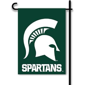 BSI PRODUCTS, INC. - Michigan State Spartans 2-Sided Garden Flag - Includes Plastic Pole with Suction Cups - MSU Football Pride - High Durability - Designed for Indoor or Outdoor Use - Great Gift Idea