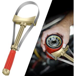 Heavy Oil Filter Wrenches, Strap Wrench, Adjustable Oil Filter Wrench Removal Tool for Trucks Excavators -Adjustable Strap 9-15 cm Diameter