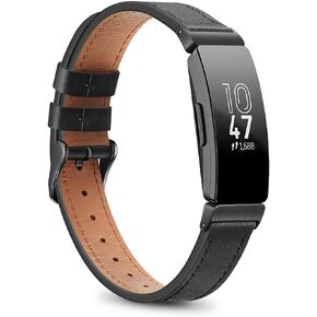 Fintie Bands Compatible with Fitbit Inspire 2 / Inspire HR/Inspire, Soft Genuine Leather Replacement Strap Accessory Wristband