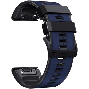 Abanen Quick Fit 22mm Silicone Watch Bands for Garmin Insintct 2 / Forerunner 955 / Fenix 7 / epix 2 / Fenix 6 / Fenix 5, Soft Sport Bicolor Waterproof Wristband Strap for epix Pro 47mm