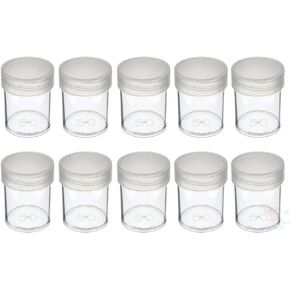(10) Brand Round Clear Plastic (Half Dollars) Size Coin Storage Tube Holders with Screw on Lid