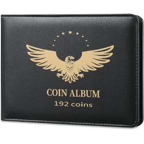 Coin Collection Holder Book for Collectors, PVC Free, 120 Pockets Coin Collecting Storage Album Organizer Supplies for Half Dollar, Silver Dollar Coins(120 Pockets)