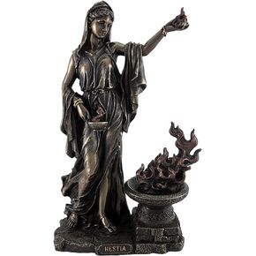 Veronese Design 11 Inch Hestia Greek Goddess of Hearth and Home Cast Resin Bronze Finish Sculpture Home Decor