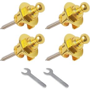Black Guitar Strap Locks and Buttons Security Quick Release Straplocks Strap Retainer Guitar Replacements (Pack of 4)