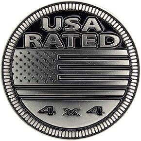 Duck Rated 4x4 Metal Automotive Badge Specifically Designed for The Jeep Wrangler or Cherokee ~ Stick it Anywhere! (DR-Badge)