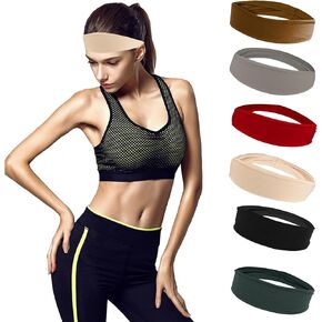 YUNAI Workout Headbands for Women, Yoga Sports Sweatbands Non Slip, Elastic Moisture Wicking Athletic Women's Head Bands, Wide Soft Hair Bands for Running Gym Sports Fitness