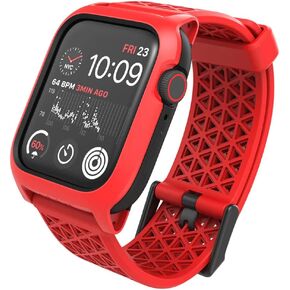 Catalyst Case- Designed for Apple Watch Series SE 2022, Series 6/5 and 4 44mm, Buckle Edition, Drop Proof 9.9ft, Sport Band, Breathable, Rugged - Flame Red