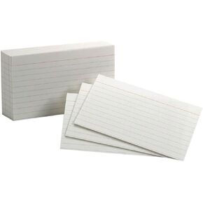 Oxford Ruled Index Cards, 3" x 5", White, 100 Per Pack (40136)