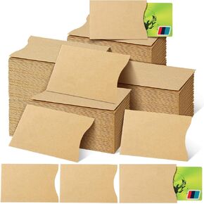 1200 Pcs Gift Card Sleeves 3.5'' x 2.4'' Gift Card Holder Blank Card Sleeves Hotel Key Card Holder Sleeve Kraft Envelopes Business Card Cover Protector for ID Cards Keys