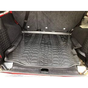 Premium Cargo Liner for Jeep Wrangler Unlimited 2015-2018 - Custom Fit Car Trunk Mat - All-Season Black Cargo Mat - 3D Shaped Laser Measured Trunk Liners for Jeep Wrangler Unlimited.