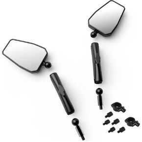 مرايا الرؤية الخلفية للدراجة النارية، مرآة سوداء قابلة للتعديل بزاوية عالمية للدراجات النارية مع حامل مقود 7/8 بوصة ومسامير 8/10 مم متوافقة مع دراجة الشوارع الترابية والدراجة البخارية والدراجة البخارية ATV in Kuwait