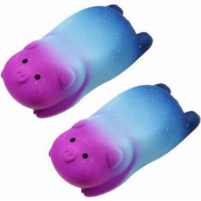 Small Wrist Rest Mouse Pad, Mini Cute Pig Ergonomic Mousepad Memory Foam Design Pig Shape Wrist Support Pillow Rest Cushion Mat for Office Computer Laptop,Comfortable and Pain Relief (Starry Sky 2pcs)