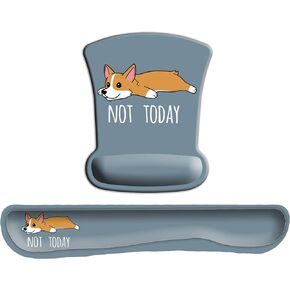 لوحة ماوس Not Today Corgi Dog مع دعم للمعصم ومجموعة جل لدعم لوحة المفاتيح للرجال والنساء والأطفال والكمبيوتر المحمول والمكتب والمنزل in Kuwait