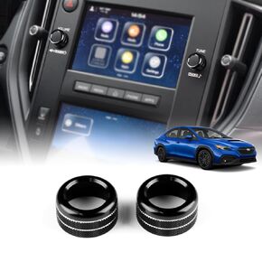 KUNGKIC for 2022 2023 Subaru WRX Audio Volume Tune Knob Button Cover Sport Style Interior Decorated Aluminum Alloy Knob Ring Covers Accessories 2 PCS Red