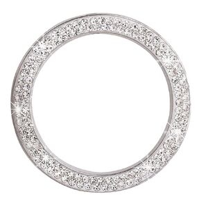 New Updated Version Crystal Rhinestone Car Bling Ring Emblem Sticker,Push to Start Button,Key Ignition Starter & Knob Ring Decor