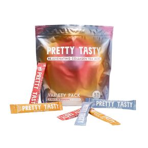 Raspberry Radiance Collagen Tea - Stick Pack Pouch, Sun-Kissed Raspberry Blend, Beauty and Wellness, 10g Collagen Peptides Mix, 30 Count