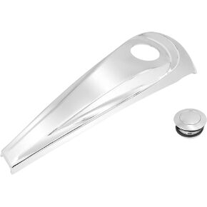 HDBUBALUS Motorcycle CNC Smooth Dash Fuel Console with Gas Tank Cap Covers Chrome Fit for Harley Touring Electra Glide Road Glides 08-20