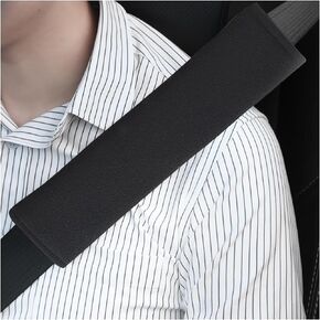 Auto Seat Belt Cover, 2 Pack Car Safety Seatbelt Shoulder Pad for More Comfortable Driving, Universal Soft Harness Pad for Backpack Handbag Camera Straps, Compatible with All Cars (Black)