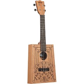 Kala Brand Music Co. Cigar Box Ukulele, 4-String, Right, Natural, Concert (KA-CB-Deco-C-W-Bag)