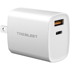 Ultra-Thin 20W USB-C PD Fast Portable Charger, 2-Port Wall Charger, Dual Port PD 3.0& QC 3.0 Compatible for iPhone 15 &15 Pro, 14&14Pro, 13/ 13Pro/ 12/12Pro/ Pixel 8& 8 Pro