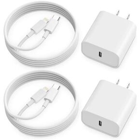 [Apple MFi Certified] iPhone Fast Charger, 2Pack 20W PD Type C Wall Charger Block with 6FT USB-C to Lightning Cables Compatible with iPhone 14/13/ 12/11/ XS/XR/X/ 8 Plus/iPad