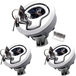 Slam Latch, Round Flush Pull Latch for RV Yachts Deck Boat Hatch Replace fit 1/4" Thickness,3 Pack (EV195-22005241)
